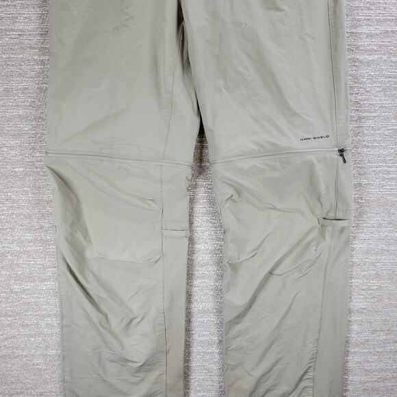 Columbia Convertible Hiking Pants Womens 10 Tan Omni Shield Side Stretch Trail - Picture 8 of 16